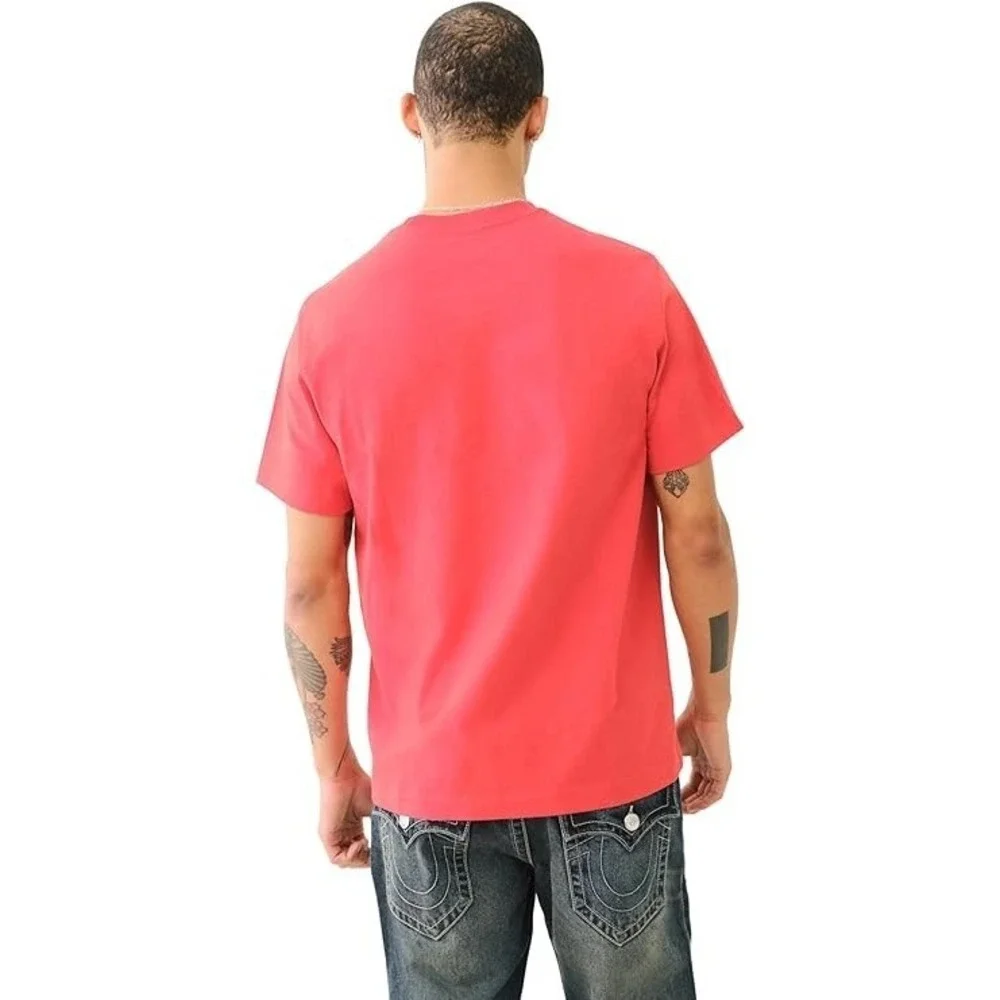 New True‎ Religion Tee Men's Large Red Sashiko  Crewneck Graphic